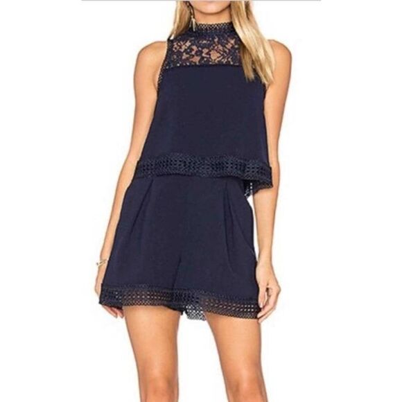 Nicholas Navy Double Layer Romper Sz. 4 - Picture 1 of 10